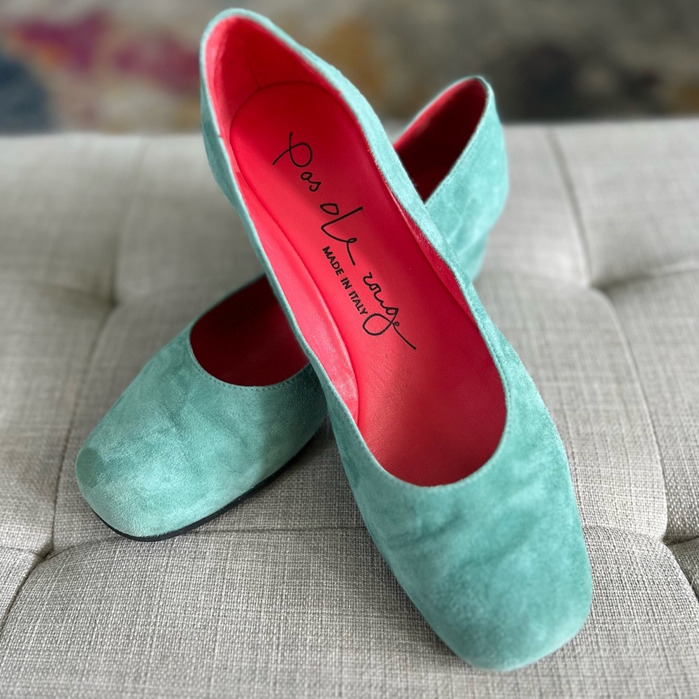 Pas De Rouge Suede Wedge Dress Shoes